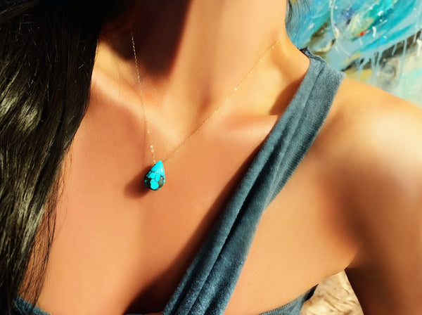 Turquoise Teardrop Necklace