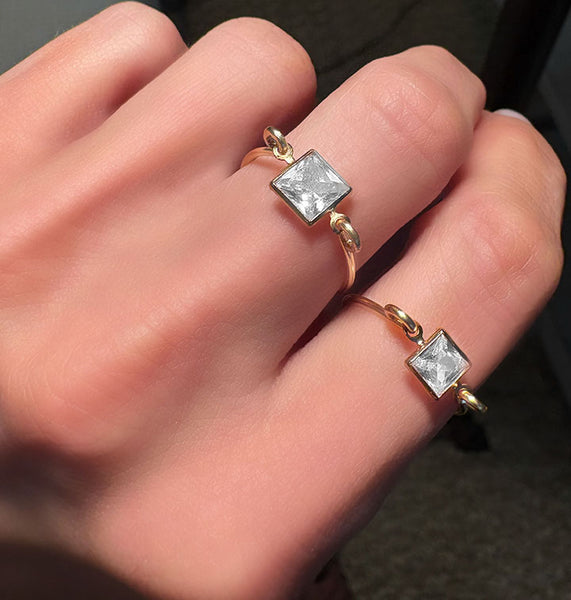 Simple Square Crystal Rings