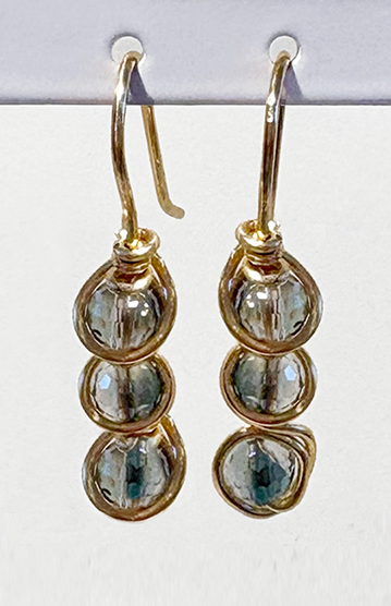 3 Crystal Wrap Bead Earrings