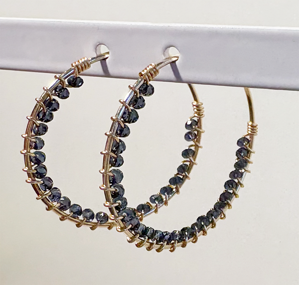 Cat's Eye Crystal Hoop Earrings