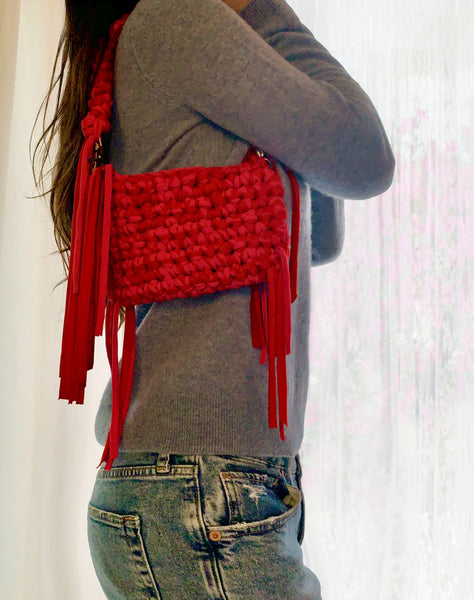 Double Color T-Shirt Yarn Crochet Purses