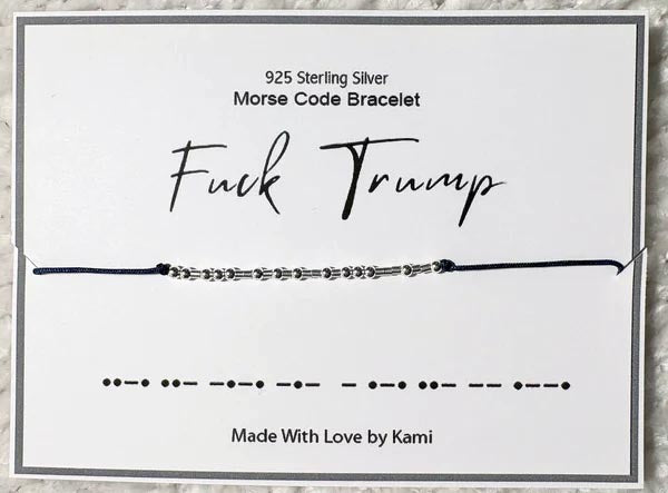 Fuck Trump 925 Sterling Silver Morse Code Bracelet, plus others