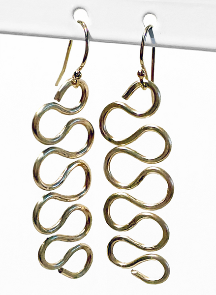 Gold Overlay Snake Earrings