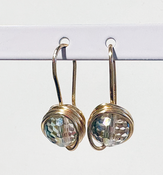 Iridescent Crystal Gold Filled Wrap Earring