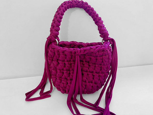 Raspberry Bowl T-Shirt Crochet Purse