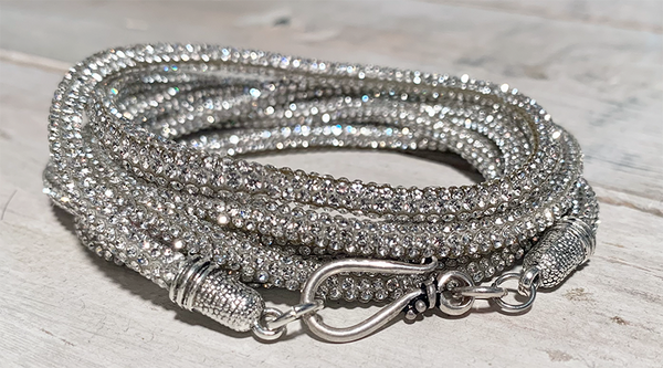 Rhinestone Rope Cord Wrap Necklace/ Bracelet