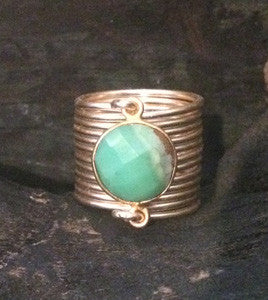 Chalcedony Small Wire Wrap Ring