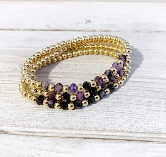 Gold Filled 4MM Bracelet with Charoite