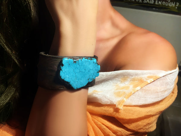 Blue Turquoise Vintage Cuff