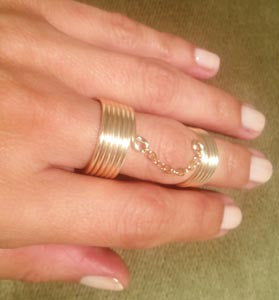 Double Wrap Ring with Chain