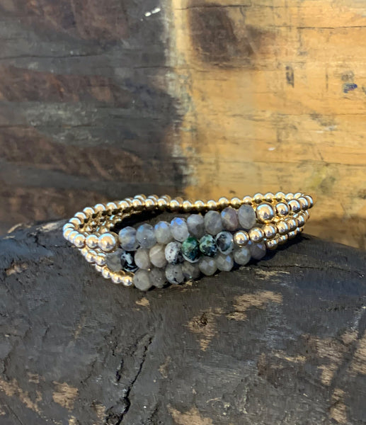 Gold Filled 4MM Bracelet with Zoisite Stones