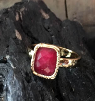Small Red Ruby Ring