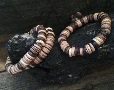 Sliced Wood Bracelet on Stretch Cord