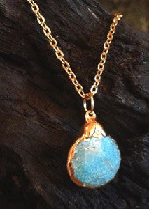 Small Turquoise on 24K Gold Overlay Chain