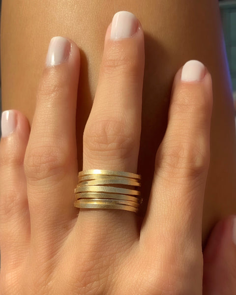 Hammered Raw Wrap Ring